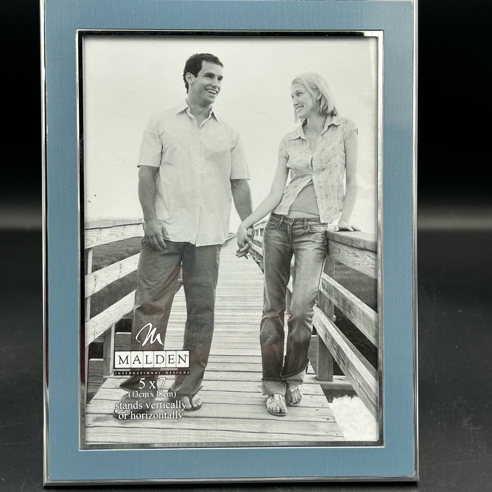 Malden Blue and Silver Photo Frame 5x7”